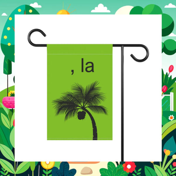 Comma La Coconut Tree Brat Green Kamala Harris Garden Flag