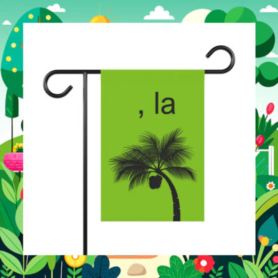 Comma La Coconut Tree Brat Green Kamala Harris Garden Flag