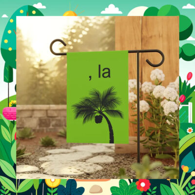 Comma La Coconut Tree Brat Green Kamala Harris Garden Flag