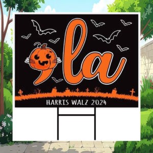 Comma La Harris Walz 2024 Halloween Yard Signs