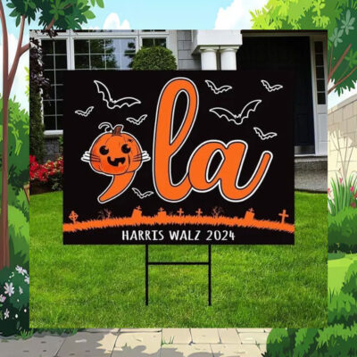 Comma La Harris Walz 2024 Halloween Yard Signs