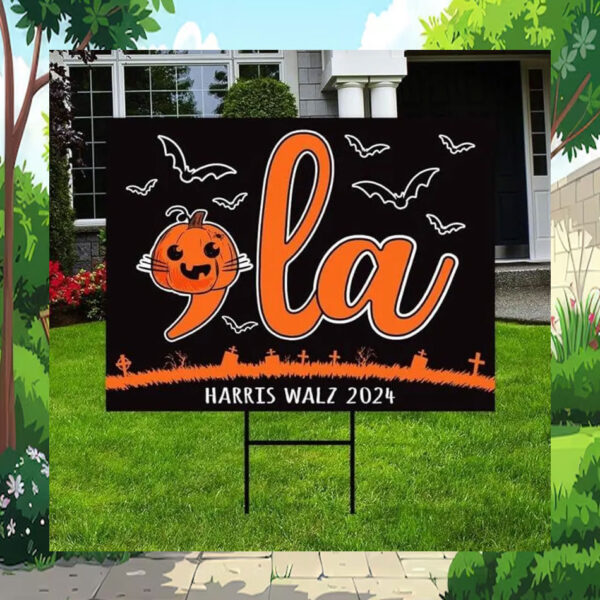 Comma La Harris Walz 2024 Halloween Yard Signs