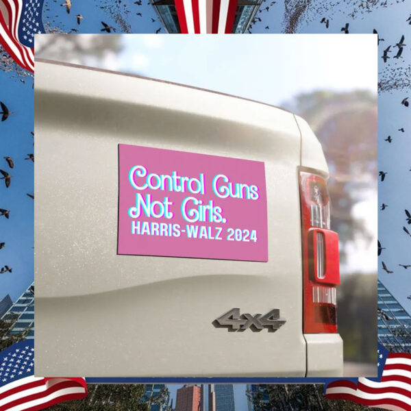 Control Guns Not Girls Harris Walz 24 Car Magnet