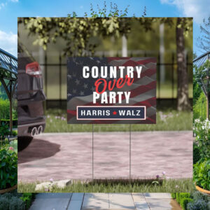 Country Over Party Harris Walz Yard Sign