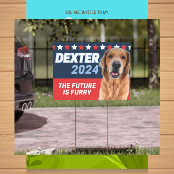 Dexter 2024 The Future Is Furry Harris Walz Yard Sign