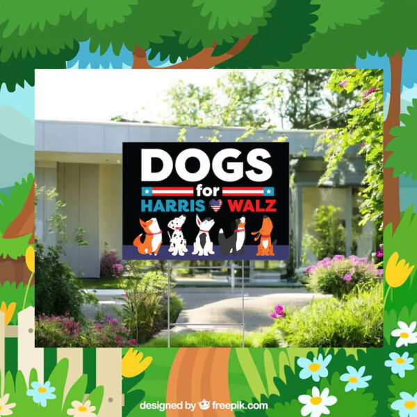 Dog For Harris Tim Walz Yard Sign
