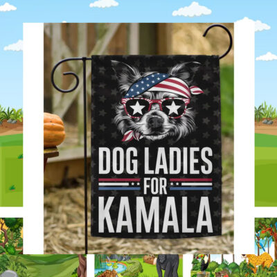 Dog Ladies For Kamala Flag