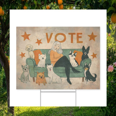 Dog Lady Vote Harris Yard Sign