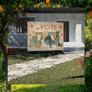 Dog Lady Vote Harris Yard Sign