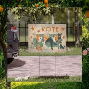 Dog Lady Vote Harris Yard Sign