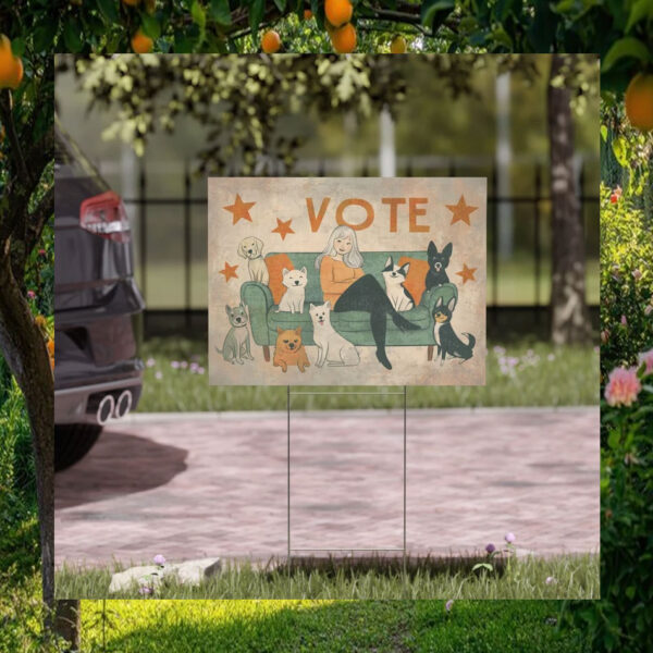 Dog Lady Vote Harris Yard Sign