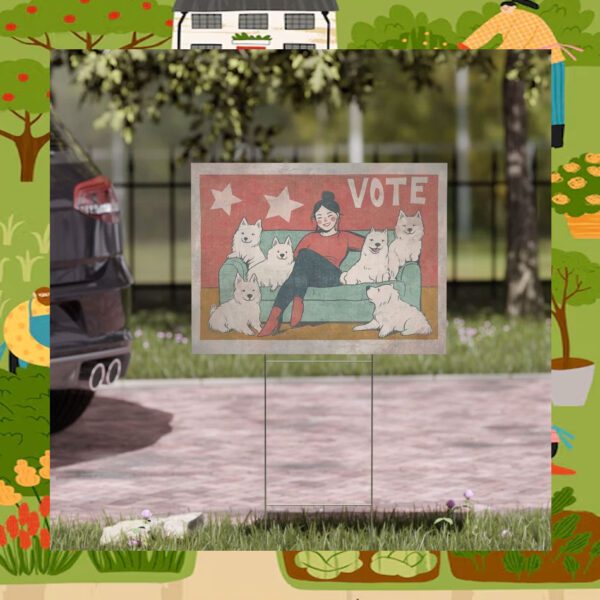 Dog Lady Vote for Kamala Yard Sign
