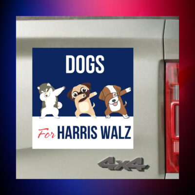 Dogs For Harris Walz 2024 Election Car Magnet