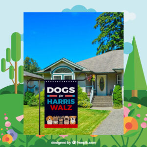Dogs For Harris Walz Garden Flag