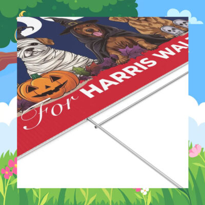 Dogs For Harris Walz Halloween Yard Sign