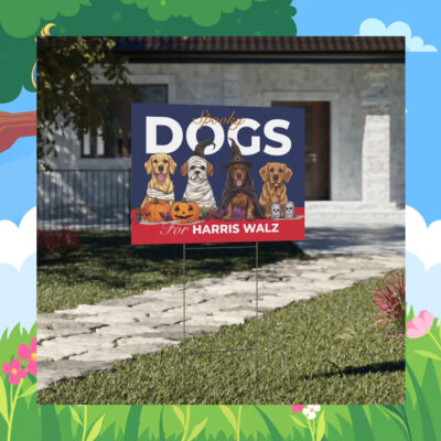 Dogs For Harris Walz Halloween Yard Sign