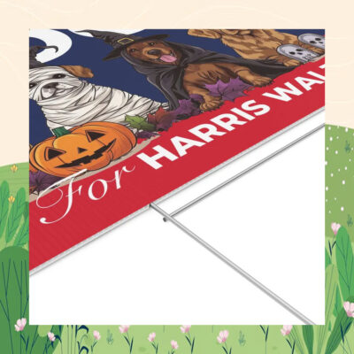 Dogs Spooky For Harris Walz Halloween Yard Sign