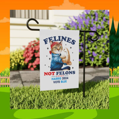 Felines Not Felons Harris 2024 Vote Blue Flag