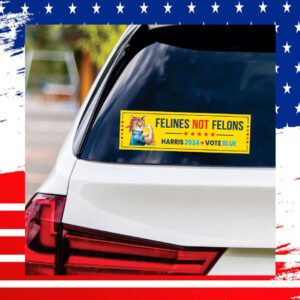 Felines Not Felons Harris 2024 Vote Blue Sticker