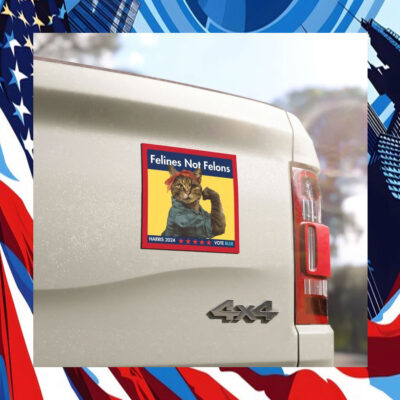 Felines Not Felons Harris 24 Vote Blue Car Magnet