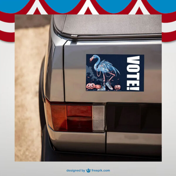 Flamingo Chucks&Pearl Halloween Vote Kamala Car Magnet