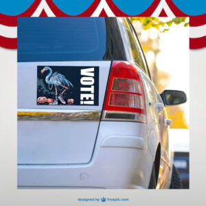 Flamingo Chucks&Pearl Halloween Vote Kamala Car Magnet