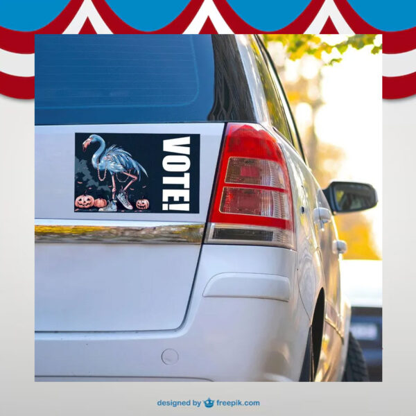 Flamingo Chucks&Pearl Halloween Vote Kamala Car Magnet