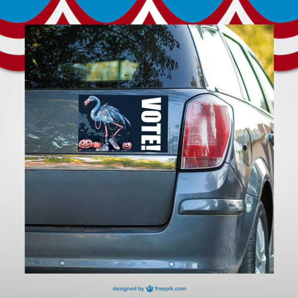 Flamingo Chucks&Pearl Halloween Vote Kamala Car Magnet