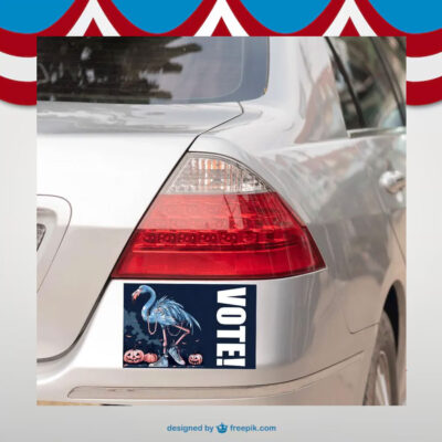 Flamingo Chucks&Pearl Halloween Vote Kamala Car Magnet