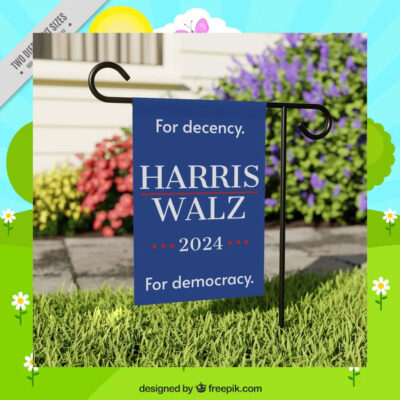 For Decency For Democracy Harris Walz 2024 Banner Flag