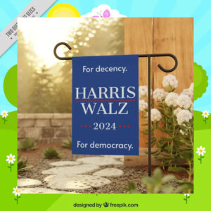 For Decency For Democracy Harris Walz 2024 Banner Flag