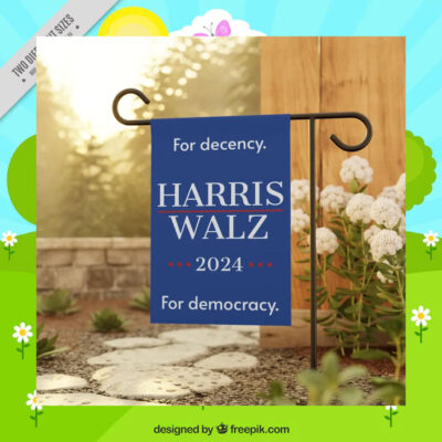 For Decency For Democracy Harris Walz 2024 Banner Flag