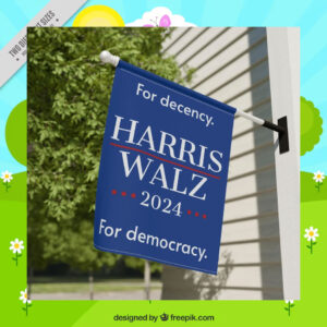 For Decency For Democracy Harris Walz 2024 Banner Flag