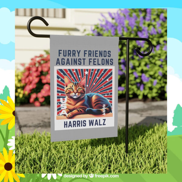 Furry Friends Against Felons Harris Walz 2024 Flag