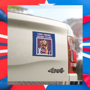 Furry Friends Against Felons, Harris Walz Dog Car Magnet