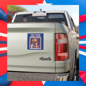 Furry Friends Against Felons, Harris Walz Dog Car Magnet