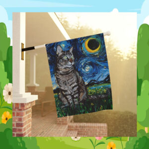 Gray Tabby Cat Outdoor Flag
