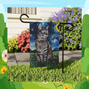 Gray Tabby Cat Outdoor Flag