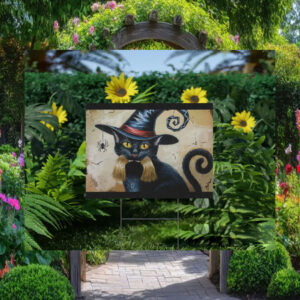 Halloween Cat For Kamala Harris Yard Sign
