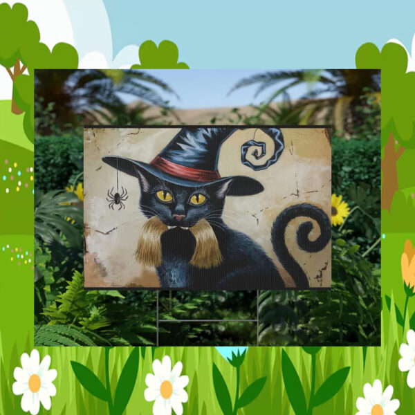 Halloween Cat For Kamala Yard Signs