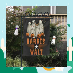 Halloween Cat Ladies For Harris Walz 2024 Flag
