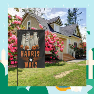 Halloween Cat Ladies For Harris Walz 2024 Flag
