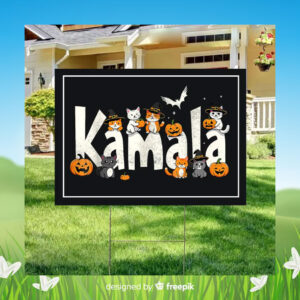 Halloween Cat Ladies For Kamala Yard Sign