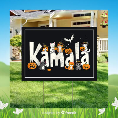 Halloween Cat Ladies For Kamala Yard Sign