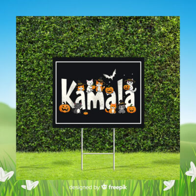 Halloween Cat Ladies For Kamala Yard Sign