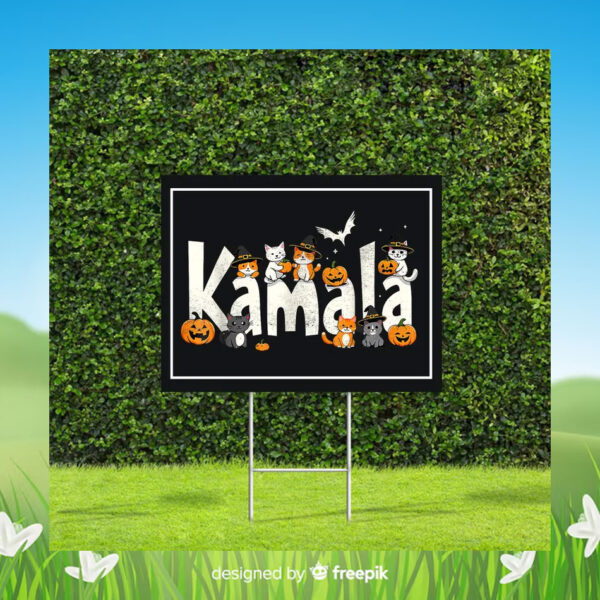 Halloween Cat Ladies For Kamala Yard Sign