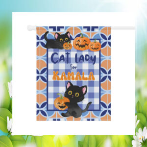 Halloween Cat Lady For Kamala Flag