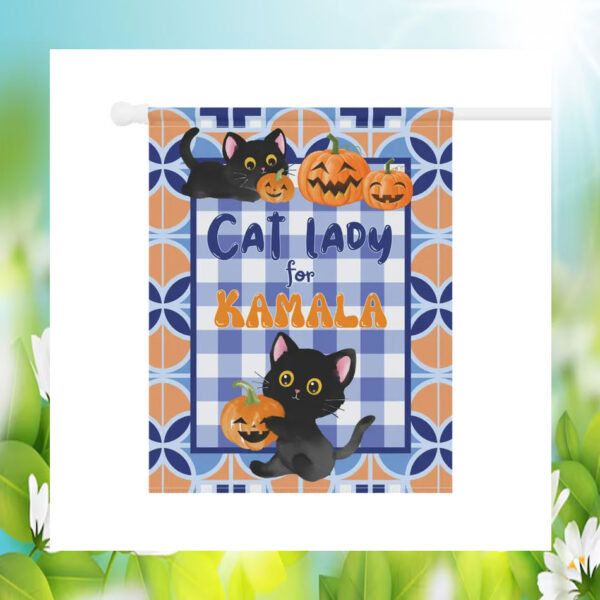 Halloween Cat Lady For Kamala Flag
