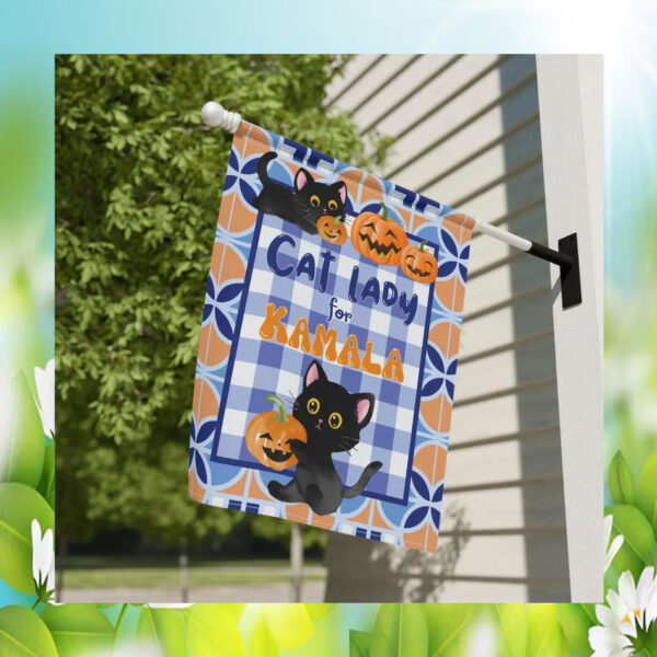 Halloween Cat Lady For Kamala Flag