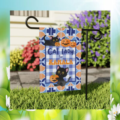 Halloween Cat Lady For Kamala Flag